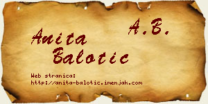 Anita Balotić vizit kartica